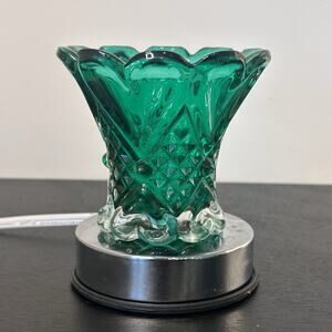 Emerald Green Touch Light Lamp Art Deco Decorative Glass Accent Light EUC